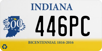 IN license plate 446PC