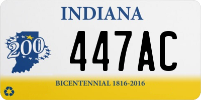 IN license plate 447AC