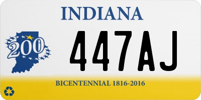IN license plate 447AJ