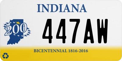 IN license plate 447AW