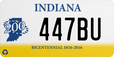 IN license plate 447BU