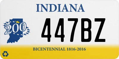 IN license plate 447BZ