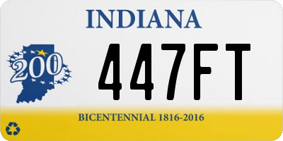 IN license plate 447FT