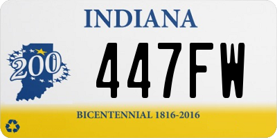 IN license plate 447FW