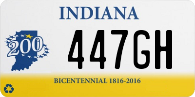 IN license plate 447GH