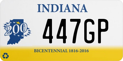 IN license plate 447GP