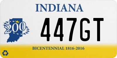 IN license plate 447GT