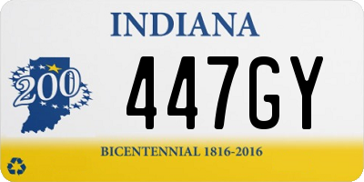 IN license plate 447GY