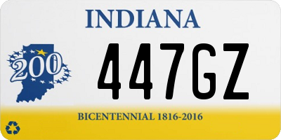IN license plate 447GZ