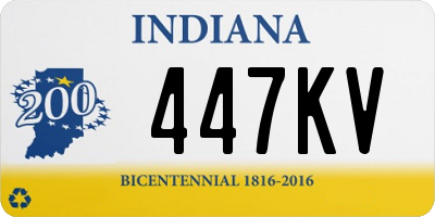 IN license plate 447KV