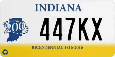 IN license plate 447KX