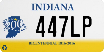 IN license plate 447LP