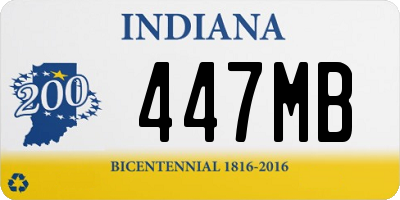 IN license plate 447MB