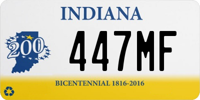 IN license plate 447MF