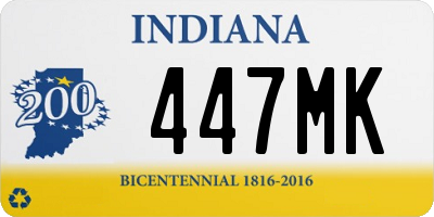 IN license plate 447MK