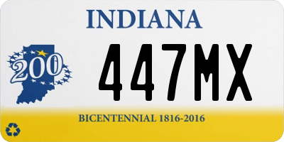 IN license plate 447MX