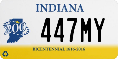 IN license plate 447MY