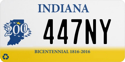 IN license plate 447NY