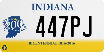 IN license plate 447PJ