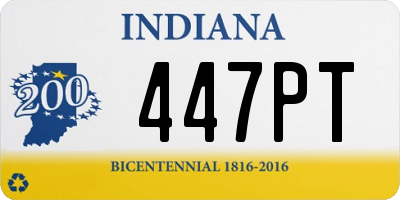 IN license plate 447PT