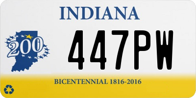 IN license plate 447PW