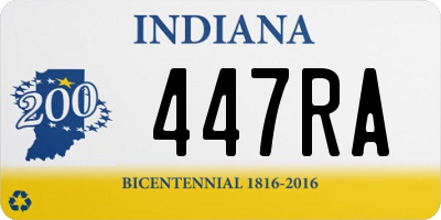 IN license plate 447RA