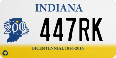 IN license plate 447RK