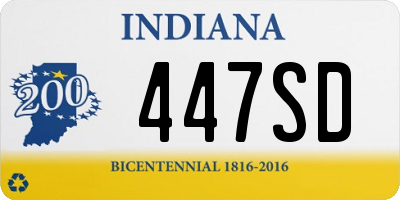 IN license plate 447SD