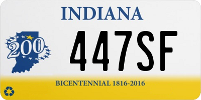 IN license plate 447SF