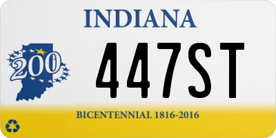 IN license plate 447ST