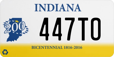 IN license plate 447TO