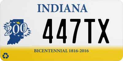 IN license plate 447TX