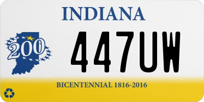 IN license plate 447UW
