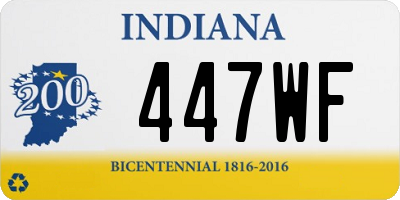 IN license plate 447WF