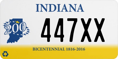 IN license plate 447XX