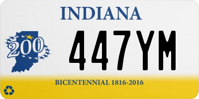 IN license plate 447YM