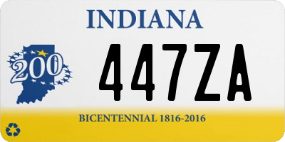 IN license plate 447ZA