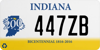 IN license plate 447ZB