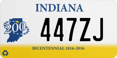 IN license plate 447ZJ