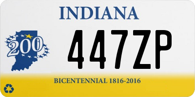 IN license plate 447ZP