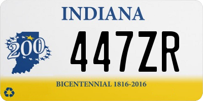 IN license plate 447ZR