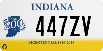 IN license plate 447ZV