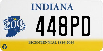 IN license plate 448PD