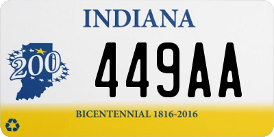 IN license plate 449AA