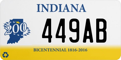 IN license plate 449AB