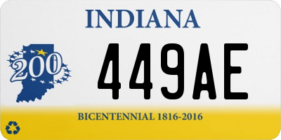 IN license plate 449AE