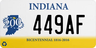IN license plate 449AF
