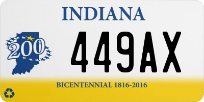 IN license plate 449AX