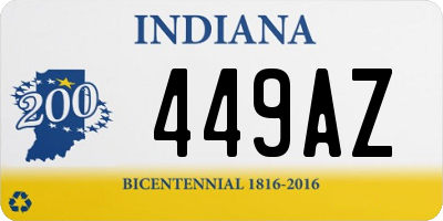 IN license plate 449AZ