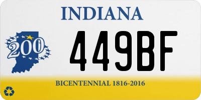 IN license plate 449BF